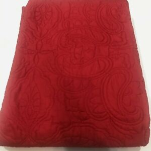 Red Quilted Coverlet Bedspread Full Queen Lightweight Middleton 88 X 92