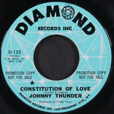 JOHNNY THUNDER: constitution of love DIAMOND 7" Single 45 RPM - Image 1 of 2