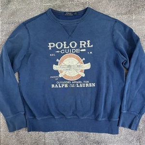 Herren Polo Ralph Lauren Guide Outdoor blau Kanu Rundhalsausschnitt Sweatshirt Gr. Large - Bild 1 von 3