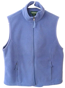 L.L. Chaleco polar azul claro Bean para mujer cremallera completa sin mangas bolsillos con cremallera M - Imagen 1 de 6