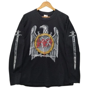 Fruit Of The Loom Slayer Long Sleeve T-Shirt Black XL Vintage Used - Picture 1 of 8