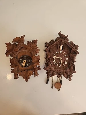 LUX винтажный мини-часы белый Bobbing птица/неизвестный 2-е часы. Пара - Изображение 1 из 4