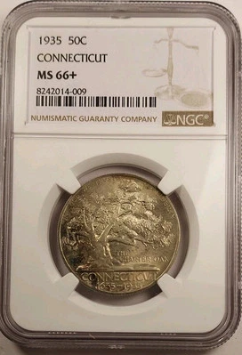 Only 21 Graded MS 66+ 1935 Connecticut Commemorative Half Dollar NGC MS 66+ - Image 1 of 4
