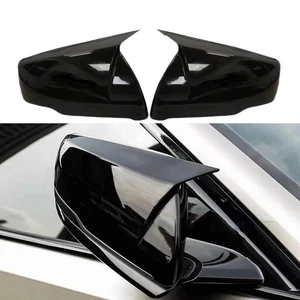 Gloss Black Front Rearview Mirror Covers Shells For Cadillac CT5 CT6 2020-2023 - Picture 1 of 6