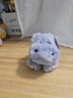 Vintage Puffkins Henrietta Purple Hippo 4 1/2" Swibco Plush Stuffed Animal NEW - Image 1 of 3