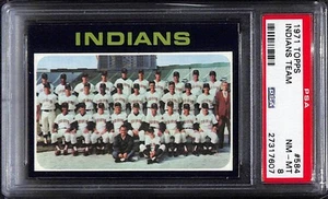 1971 Topps #584 Indians Team - Set Break! PSA 8 - Foto 1 di 2
