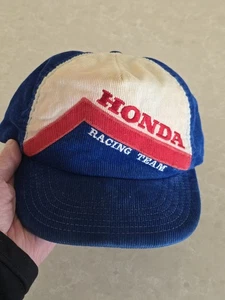 🔥 Vintage HONDA RACING TEAM Snapback Cord Mütze - Bild 1 von 10