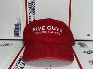 The Icebox FIVE 5 Guys Burgers And Fries Baseball Cap Dad Hat Restaurant USA Uni - Picture 1 of 5