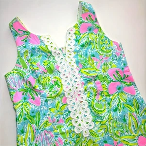 Lilly Pulitzer Cathy Shift Dress Coconut Jungle Tropical Print Size 10 - Picture 1 of 6
