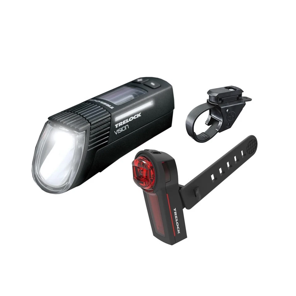 Trelock Fahrrad LED-Akku Leuchten Set VectorSignal Vision LS 760 740 Mit Halter
