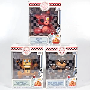 Funko Pop! Lot: Arcade Vinyl FNAF - Nightmare Freddy, Foxy & Toy Freddy New! - Picture 1 of 7