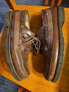 LL Bean Men's Allagash Boat Shoes Size 14 Brown - Picture 1 of 9