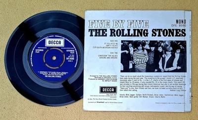 ROLLING STONES  " FIVE BY FIVE " VRARE " MIKE " JAGGER ERROR EARLY 70's UK EP - Image 1 of 4