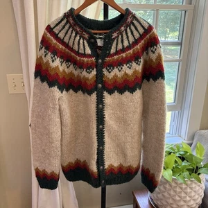 The Handknitting Association of Iceland Fair Isle Woll-Cardigan Pullover Large - Bild 1 von 6