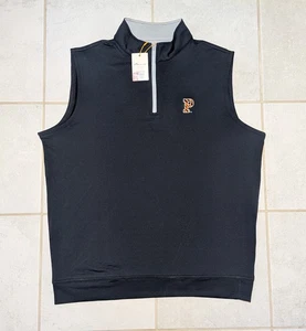Peter Millar Herren Large Princeton Tigers Crown Sport Golf 1/4 Reißverschluss Weste schwarz - Bild 1 von 7