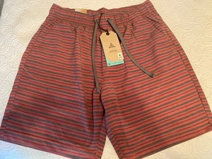 Prana Herren metrische E Taille Shorts roststreifen M Überziehen 8" Schrittlänge - Bild 1 von 8
