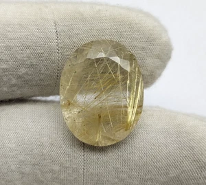 14.90 Ct Natural Golden Rutile Quartz Oval Cut Loose Gemstone Pendant Jewelry - Picture 1 of 8