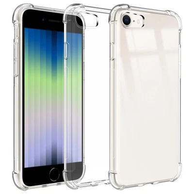 Capa telefone protetora transparente à prova de choque para iPhone SE 3ª geração 2022/SE 2/8/7 - Imagem 1 de 4