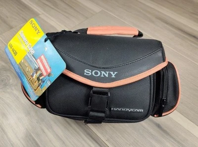 Sony Handycam Cámara/Videocámara Suave Estuche de Transporte Bolsa - SOLO BOLSA Borde Rosa Foto 1 de 4