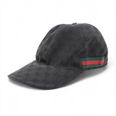 Gorra de lona Gucci 200035 GG M algodón x poliéster x nailon negra Foto 1 de 4