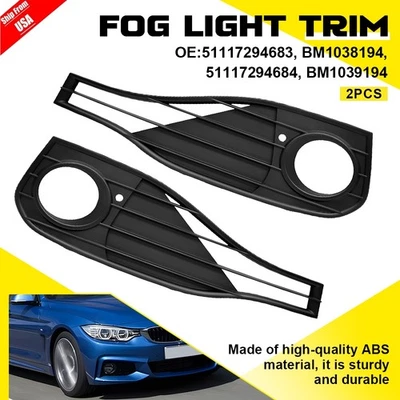 2PCS Fog Light Trim Set For 2014 2015 2016 BMW 428i Driver and Passenger Side Foto 1 de 4