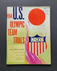 Programa de pruebas del equipo olímpico de Estados Unidos 1964 firmado por 39 con Ronald Zinn y Bob Hayes - Imagen 1 de 11