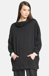 Eskandar (1) Black Pima Cotton Monks Tunic  Top  - Picture 1 of 4