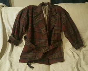 Corbin Threads Womens Tartan Plaid Wool Coat Size M 100% Wool - Picture 1 of 5