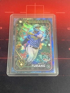 2024 Topps Holiday BLUE METALLIC TREE Brice Turang #H40 - Milwaukee Brewers - Picture 1 of 2