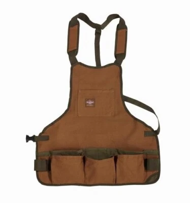 16 Pocket Brown Carpenters Tool Apron Bib Heavy Duty Adjustable Belt Buckle - Image 1 of 3