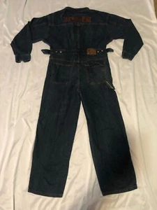 RARE Vintage 90s Phat Farm Denim Jumpsuit One Piece Coveralls Size XL 18/20 - Picture 1 of 17