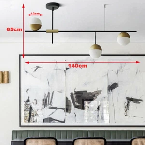 3-Light Modern Linear Bubble Chandelier Glass Ball Pendant Ceiling Light Fixture - Picture 1 of 6