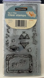 Fiskars klare Briefmarken Flip n' Flop 14 Briefmarken #01-000069 ~ Brandneu 2007 - Bild 1 von 2