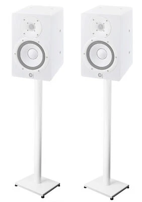 Pair 37” Steel White Stands For Yamaha HS7 Studio Monitors Robust Metal Poles - Image 1 of 4
