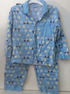 Disney cuties Mickey Mouse PAJAMA Set Blue Hearts SIZE 75 Small/Medium - Picture 1 of 7