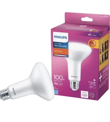 Philips Warm Glow 100W Equivalent Soft White BR30 Medium Dimmable LED Floodlight - Image 1 of 4