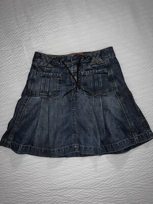 Falda Jean GAP Vintage 2002 Y2K Niñas Talla 12 Cremallera Cintura Ajustable Plisada Foto 1 de 4