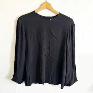 MM. Lafleur black 3/4 classic silk blend dressy top size Medium - Picture 1 of 8