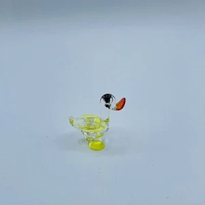 Hand Blown Spun Art Glass Duck Bird Miniature Figurine Quack Quack - Picture 1 of 5