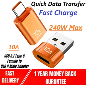 Paar OTG Adapter Typ-C auf USB & USB auf Typ-C Konverter Fast Charge 10A 240W - Bild 1 von 14