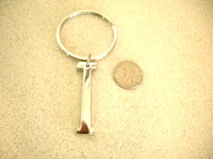 Letter I Keychain Silver Tone Metal GANZ Initial Key Ring Fab Gift *NEW - Picture 1 of 2