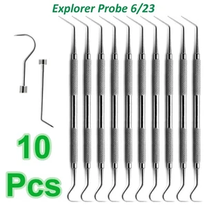 Dental Explorers 6/23 Probe Diagnostic Universal Examination Set of 10 - Picture 1 of 4