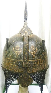 ARMOR  PERSIAN WARIOR HELMET TOP RIM ARBAIC  CALLIGRAPHY SKULL FLOWER MOTIFS - Picture 1 of 9