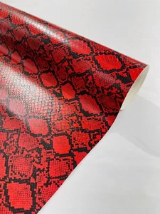 54"Wide Snake Fake Leather Upholstery, 3-D Viper Snake Skin Texture Faux Leather - Picture 1 of 55