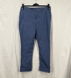 GAP Girlfriend RELAXED FIT Blue TWILL4-Pocket STRAIGHT LEG Chino Pants Sz 12