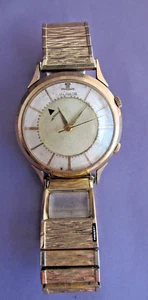 Reloj despertador vintage para hombre Jaeger LeCoultre 1966 Memovox lleno de oro 10K FUNCIONA - Imagen 1 de 11