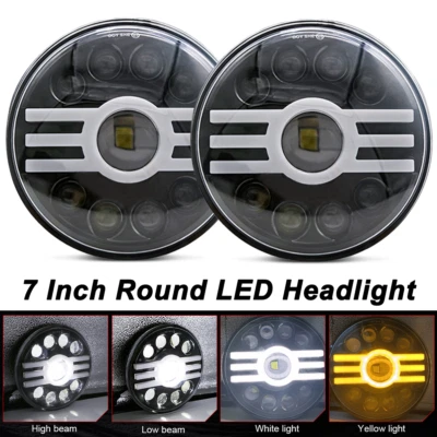 For Suzuki Samurai SJ410 7 inch LED Round Headlights Pair DRL Hi-Lo Beam x2 - Image 1 of 4