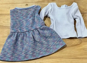American Girl AG Purple Sparkle Outfit 18” Doll Jumper Shirt Clothes Tee L/S - Picture 1 of 3