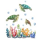 Fun Seaweed Turtle Wall Sticker Adhesive Backing Bring Joy to Your Toilet