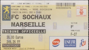 TICKETS DE MATCH DU FC SOCHAUX - OLYMPIQUE DE MARSEILLE DU 06/04/2002 - Imagen 1 de 1
